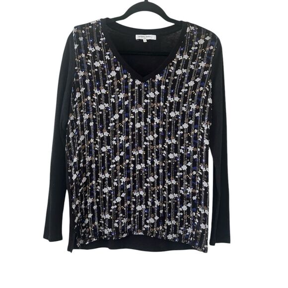 Gerard Darel Paris Sequin Floral Top - Picture 1 of 8